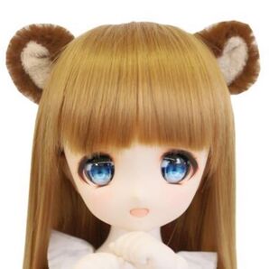 1/3 DD MDD対応 (DDH-01〜10対応) フェイクファー ふわふわ たぬき耳 ピン付き 茶