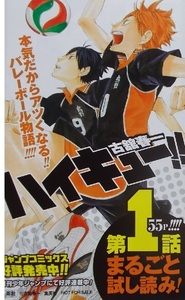  comics. paper [ Haikyu!!!! no. 1 story 55P!!!! wholly .. reading!] old . spring one / Shueisha / folding leaflet. small booklet 