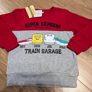 新幹線 キッズ トレーナー 裏起毛 赤 120 こまち はやぶさ N700系 ドクターイエロー 新品未使用