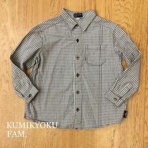 KUMIKYOKU FAM./k Miki .kfam* Kids child 120.* long sleeve shirt check shirt * formal pocket equipped cotton 100%