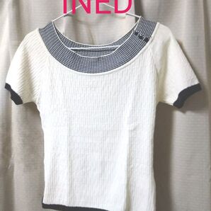 INED ニット 半袖 ホワイト