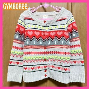 USA購入 GYMBOREE ジンボリー ニット カーディガン ハート柄 女の子 100 マルチカラー 可愛い あったか