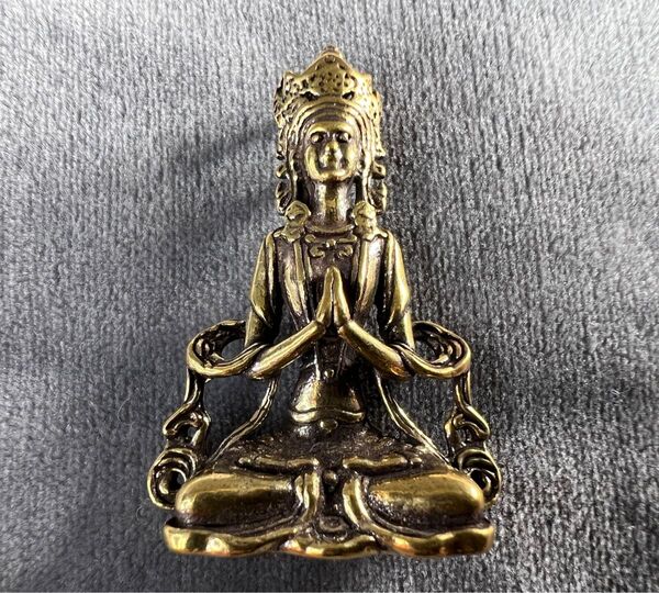 真鍮 観音菩薩 キーホルダー 仏像 観音様 神様 お守り 苦難除去
