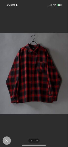 【SITRY】/オーバーサイズ ドロップショルダー オンブレ チェック シャツ