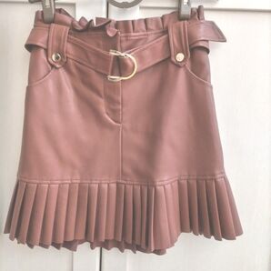 Zara 合成皮革 PU 茶色 スカート