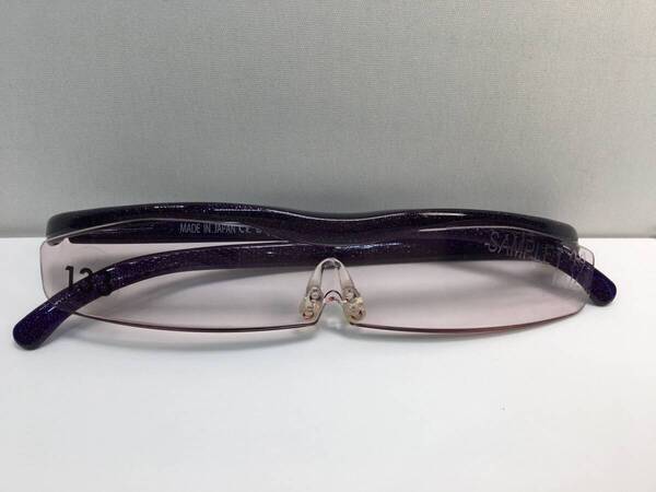 11515 展示美品 ハズキルーペ 1.32倍 コンパクト ラメパープル スリム サングラス Hazuki 拡大鏡 老眼鏡 リーディンググラス