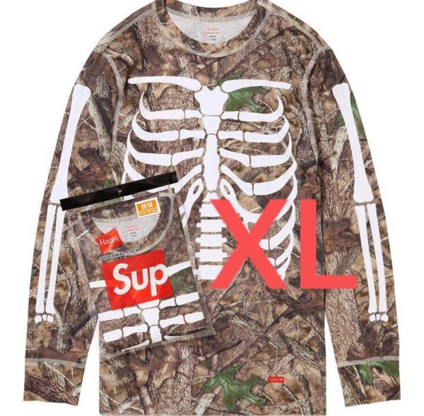 Supreme x Hanes Bones Thermal Crew Camo