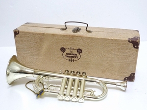 50~60*s Vintage USA made trumpet for children Kids THE GOLDEN TRUMPET case attaching EMENEE company musical instruments music 