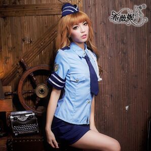 新品 ポリス コスプレ ハロウィン 衣装 警察官 制服 レディース セクシー ミニスカート Mサイズ