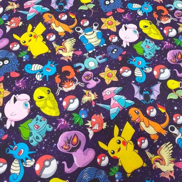 コメントで1390円。ポケモン 宇宙 縦49×横幅140 シーチング厚程度 綿/polyester 薄手生地 はぎれ