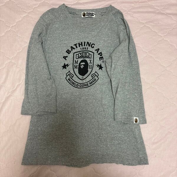A Bathing APE 7部 カットソー サーマルグレー