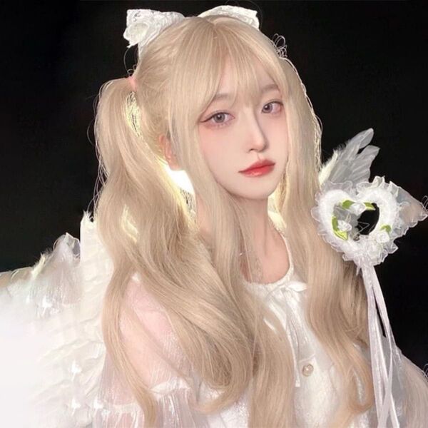 金髪 ウィッグ かつら コスプレ ギャル フルウィッグ ロングカール ロング ロリータ 自然 ハロウィン クリスマス 文化祭