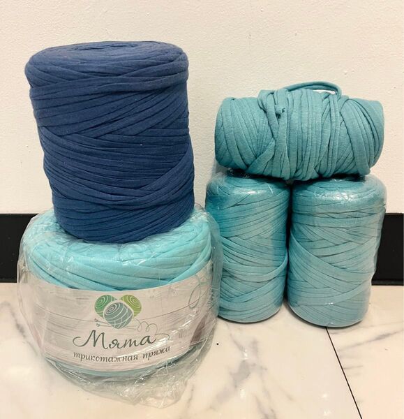 【ブルー系セット】konfetti、KNITKA、ロシアヤーン 玉売り