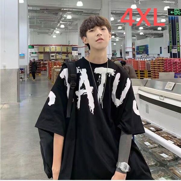 JUAS058メンズtシャツ ティーシャツ 韓国風 五分丈袖 丸首 大きいサイズ ゆったり 英文字 夏