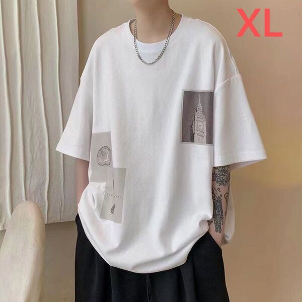 JUAS007メンズTシャツ ティーシャツ 韓国 半袖 丸首 大きいサイズ オーバーサイズ 夏 メンズファッション