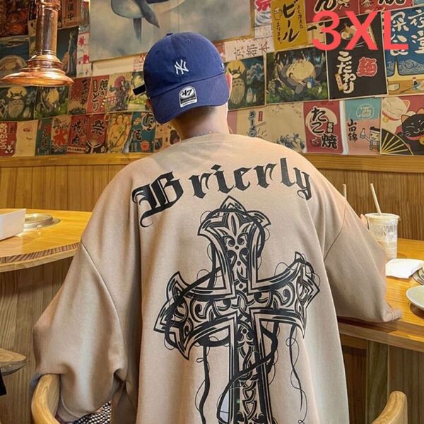 JUAS011メンズtシャツ ティーシャツ 韓国風 五分丈袖 丸首 大きいサイズ ゆったり 英文字 夏 メンズファッション