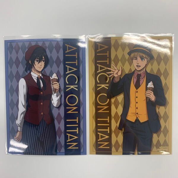 進撃の巨人 新宿マルイアネックス Break Time ver. 購入特典 ブロマイド ミカサ アルミン 全身