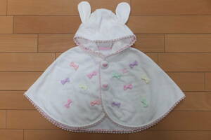  beautiful goods * Mezzo Piano * reverse side nappy poncho F hood ear attaching 