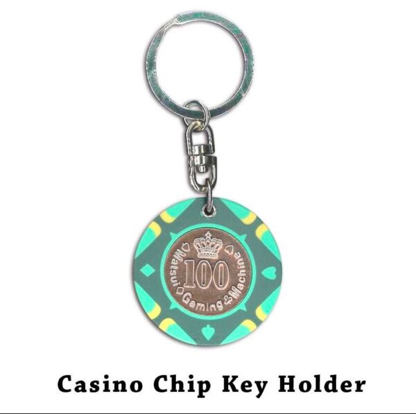 【本格】$100 カジノチップキーホルダー (グリーン×ライトグリーン)