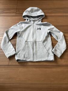 キッズ 子供 ジュニア YSM/JP/CH アンダーアーマー グレー パーカー 裏地フリース 130 COLDGEAR