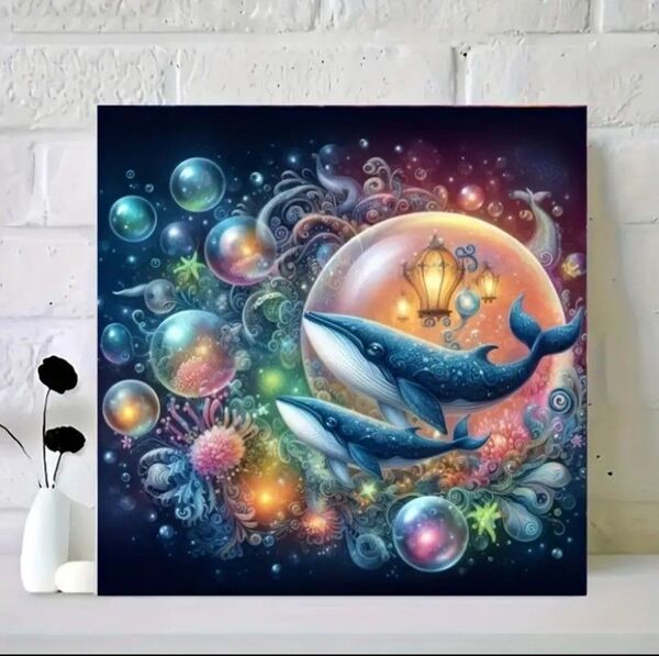 シャボン玉とクジラのダイヤモンドアート