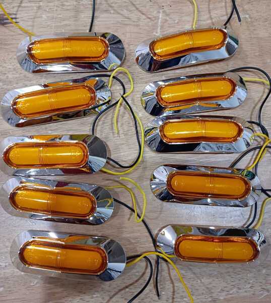 インナーチューブ面発光サイドマーカーled12~30vアンバーサイドマーカー デコトラック 10個セットヨーロッパ認証Eマークトラック