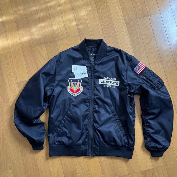タグ付き新品 AVREX MA-1 THUNDERBIRDS 中綿なし XL ネイビー色