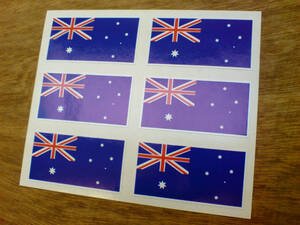 ◆海外 送料無料◆ AUSTRALIAN Flag 国旗 オーストラリア フラッグ 50mm 6枚セット / ステッカー シール