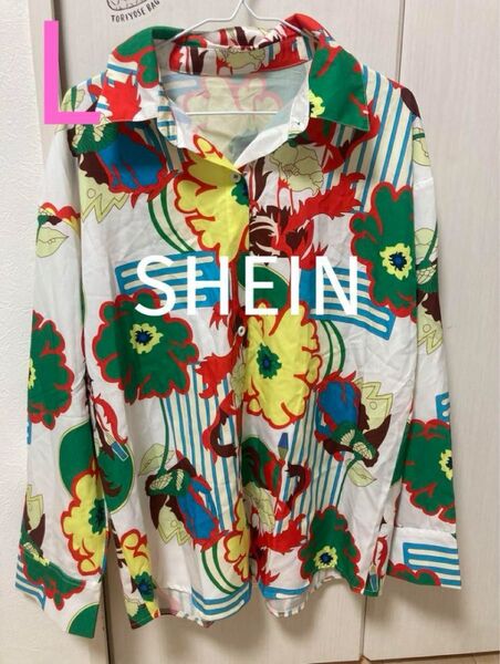 SHEIN シーイン 花柄 長袖シャツ レディース トップス/Lサイズ