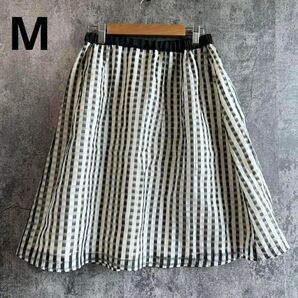 a2316【any SiS】ギンガムチェック柄 シアー スカート ウェストゴム