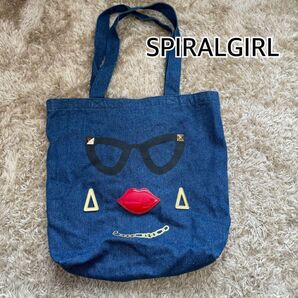 a1641【SPIRALGIRL】スパイラルガール デニムトートバッグ
