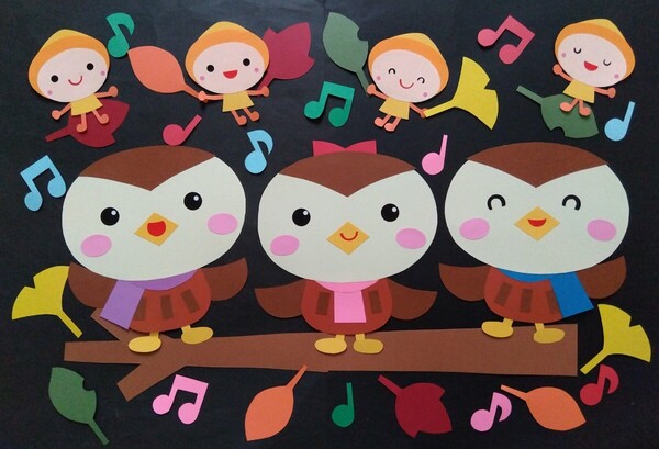 ★すずめの音楽会★壁面飾り.壁面.保育園.幼稚園.施設.高齢者ホーム