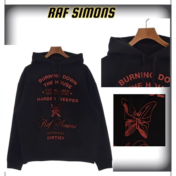 入手困難 Raf simons ラフシモンズ フーディー 希少品 トップス パーカー ブラック S