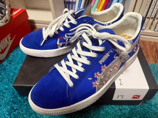 レア スニーカー 27.5 PUMA SUEDE VTG MIJ ATMOS SKAJAN BLUE