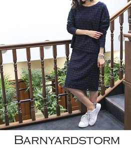 # super-discount #BARNYARDSTORM/ van yard storm # shoulder switch lace bra light & race tight skirt / setup # navy /1# formal also 