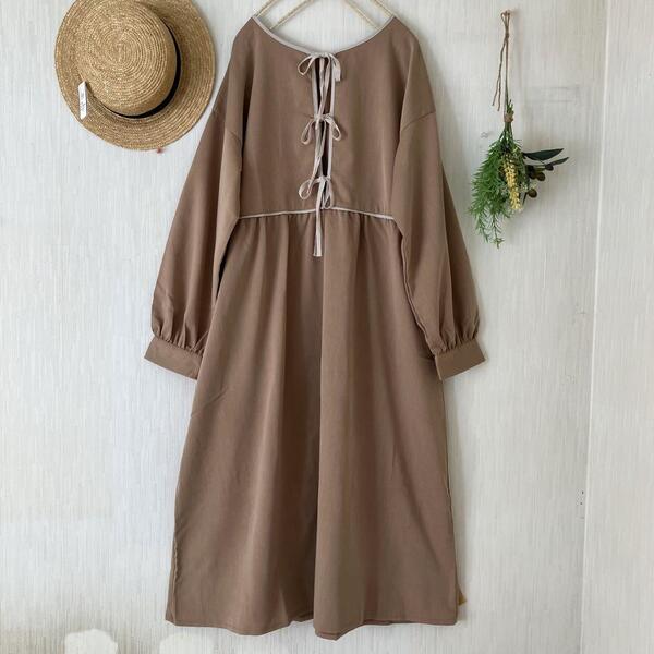 新品★ehkasopo★サマンサモスモス★前後着*2WAY 可愛い3つの結びリボン*パイピングワンピース