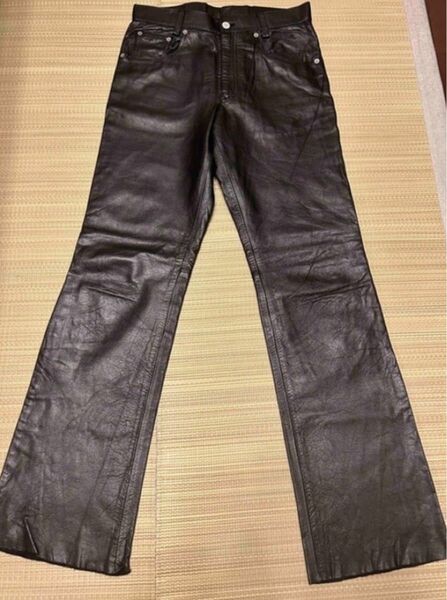 本革 レザー パンツ 黒