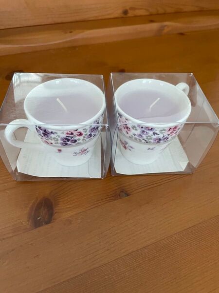ローラアシュレイ 小さいキャンドル 2個 カップ
