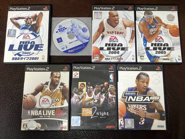 ★ 送料無料 PS2 バスケゲーム ★ NBA LIVE 2001 + 2003 + 2004 + 2005 + 08 + NBA 2K2 + ESPN nba 2 night 動作確認済 付属品は写真参照