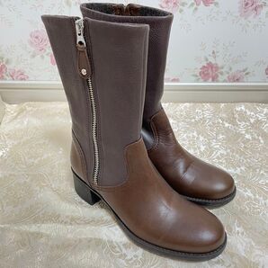 ING ing イング サイドジップブーツ ミドル ダークブラウン 23cm