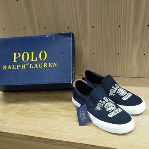 未使用品 ラルフローレン ポロ デッキシューズ 25.5cm ブラック POLO