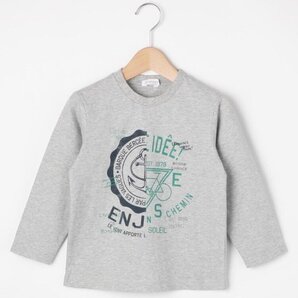 新品 3can4on(Kids) アメカジテイストプリントプルオーバー グレー 12(120cm) 定価1098円