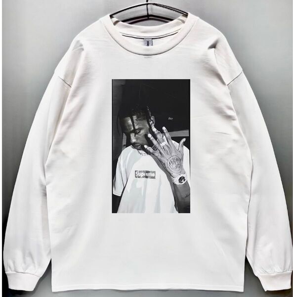 新品未使用Travis Scottトラヴィススコット ロンT 長袖Tシャツ/白