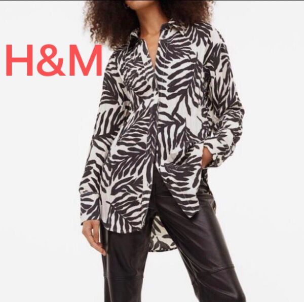 美品 H&M 秋物 ボタニカル シャツ 羽織り M