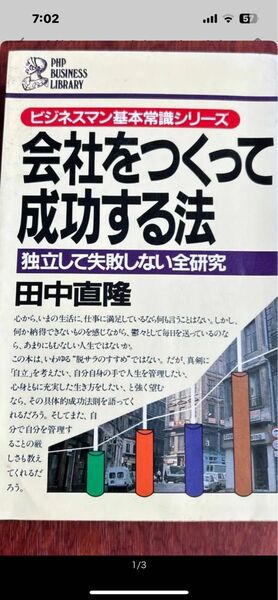 会社を作って成功する法 田中直隆 著 書籍中古品