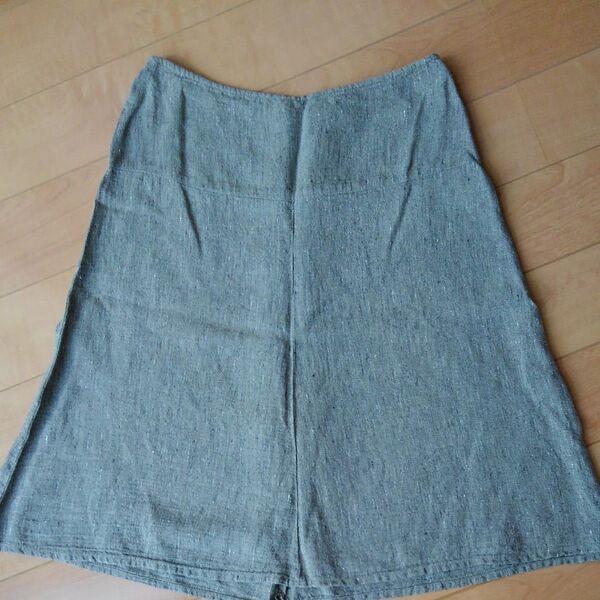 agnes b PARIS シックなネップ模様の麻スカート