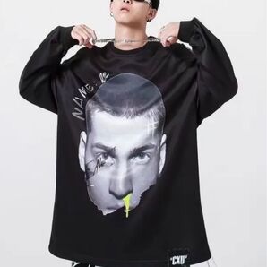 新品 ビックTシャツ オーバーサイズ 厚地 ビックシルエット プリントTシャツ黒