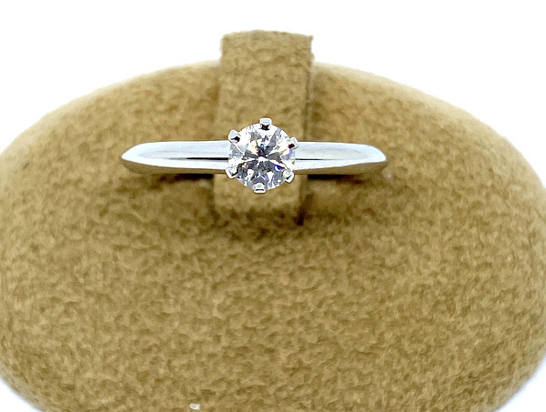 【即決/6.5号】 TIFFANY&Co. ティファニー Pt950 ダイヤモンド ソリティア リング D:0.25ct E IF VGOOD 鑑定書 箱付き