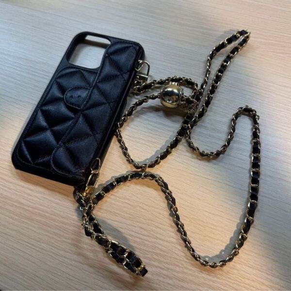iPhone14 pro max CHANEL ケース チェーンケース