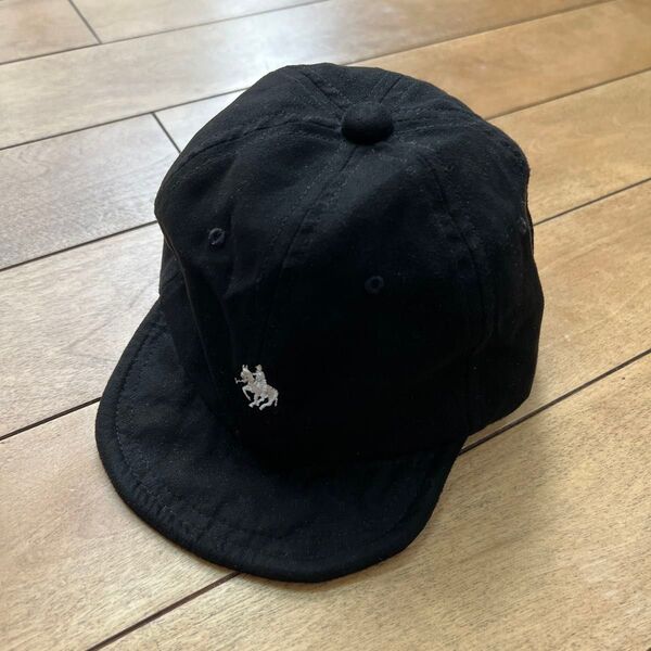 美品 polo スウェードキャップ 黒 50cm 帽子